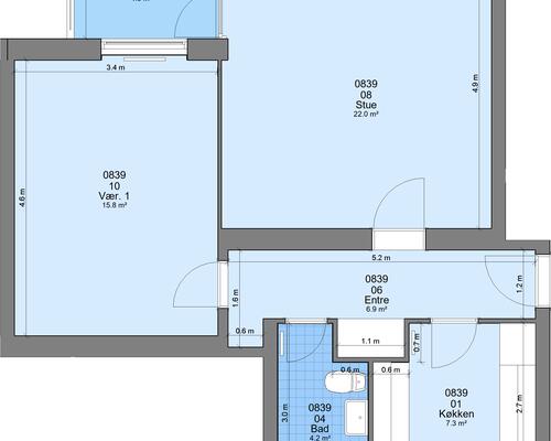 2 værelses lejlighed i Randers