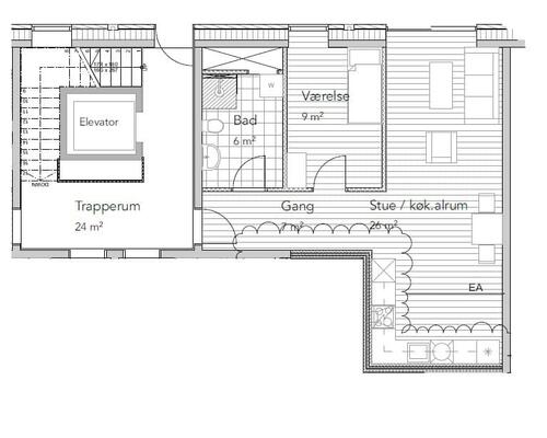 2 værelses lejlighed i Viborg