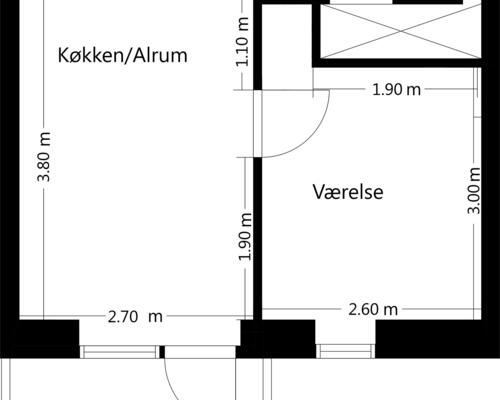 2 værelses lejlighed i Tilst
