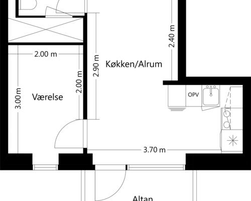 2 værelses lejlighed i Tilst