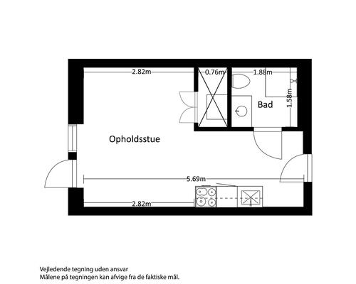 1 værelses lejlighed i Risskov