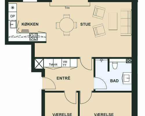 3 værelses lejlighed i Næstved