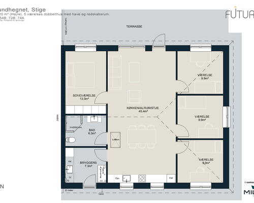 5 værelses hus i Odense N