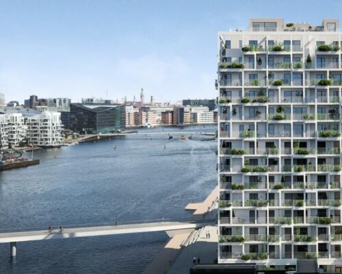 Luksus lejlighed på Bryggen med vand udsigt.