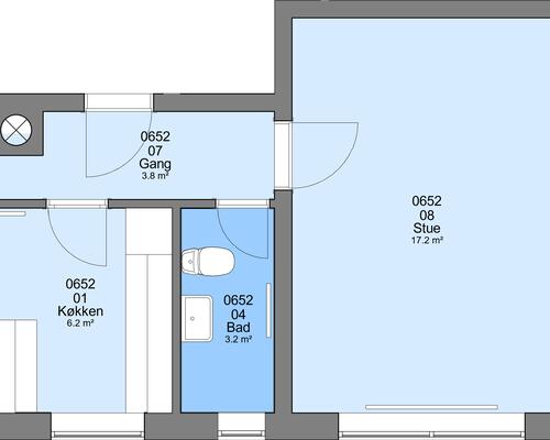 1 værelses lejlighed i Frederikshavn