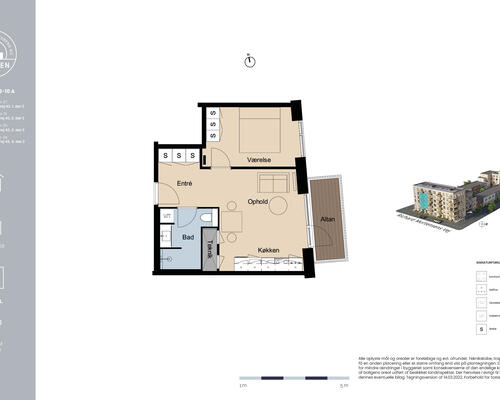 2 værelses lejlighed i København S