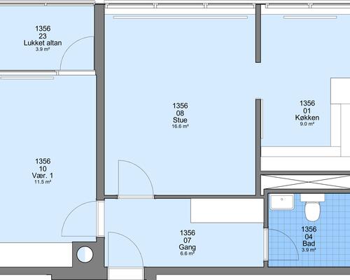 2 værelses lejlighed i Frederikshavn