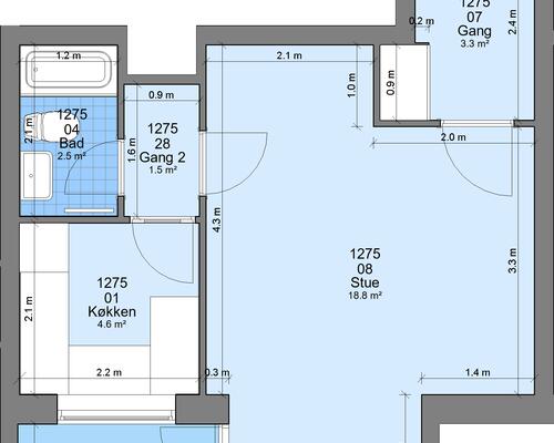 1 værelses lejlighed i Randers NØ