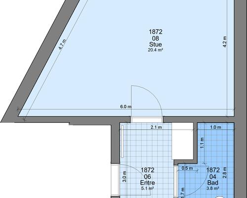 1 værelses lejlighed i Randers