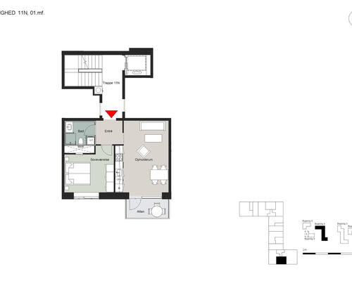 2 værelses lejlighed i København S