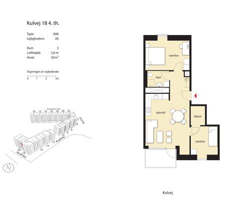 3 værelses lejlighed i København SV