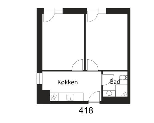 2 værelses lejlighed i København NV