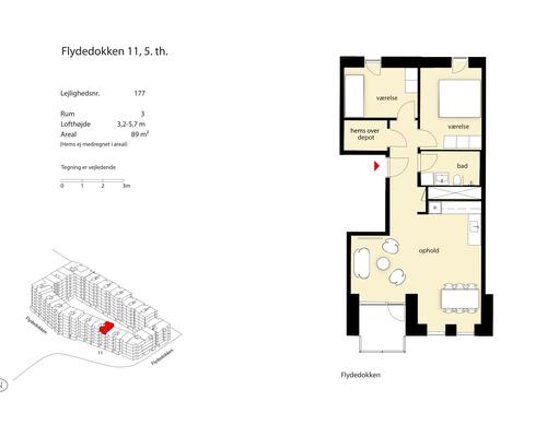 3 værelses lejlighed i København SV