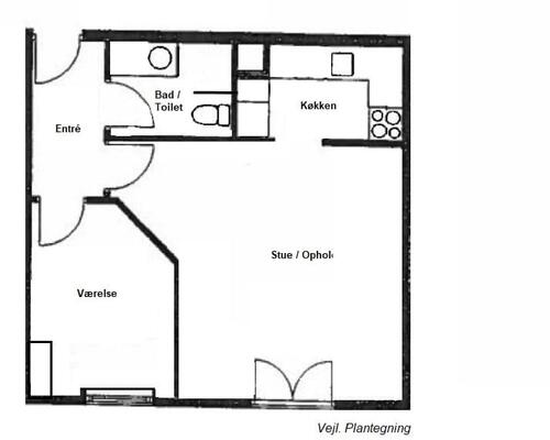Fin 2 vær. lejlighed til-leje.nu i Viborg centrum.