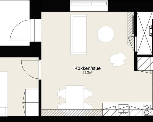 Lys og lækker toværelses lejlighed med skøn beliggenhed på Rantzausbakke blot en kort cykeltur fra byens liv. Til boligen hører eget skur.