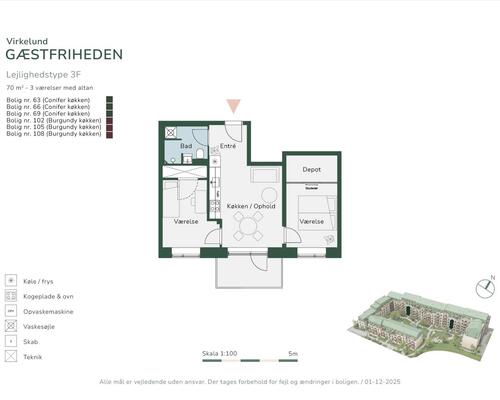 3 værelses lejlighed i Albertslund