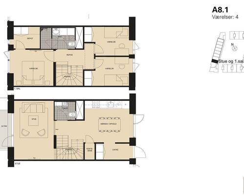 4 værelses lejlighed i København SV