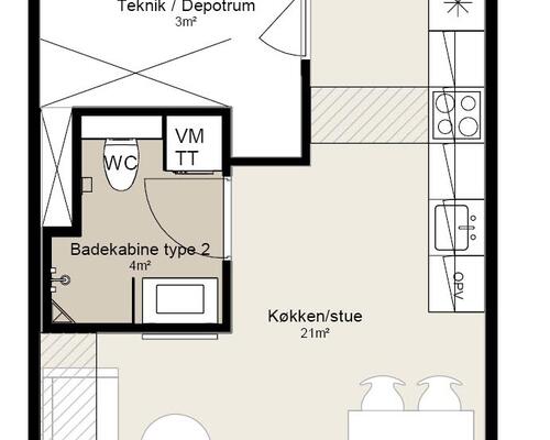 2 værelses lejlighed i Silkeborg