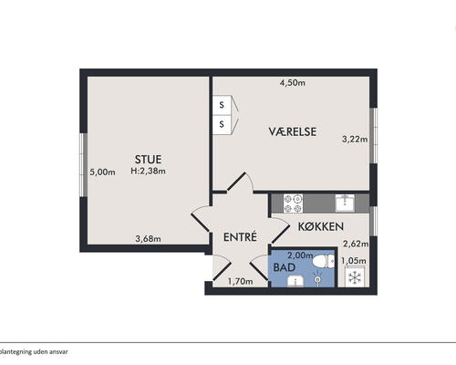 2 værelses lejlighed i Aalborg