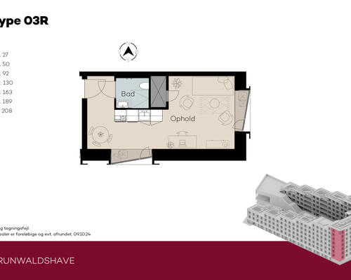 1 værelses lejlighed i København Ø