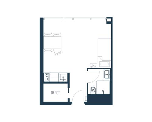 1 værelses lejlighed på Trekroner Centervej i Roskilde udlejes