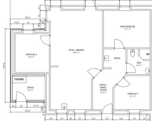 4 værelses hus i Hornsyld
