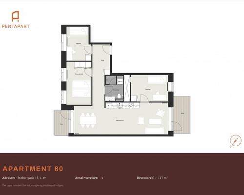 4 værelses lejlighed i København SV