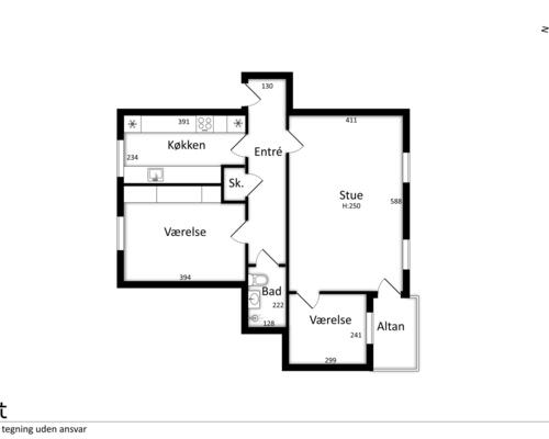 3 værelses lejlighed i Holbæk