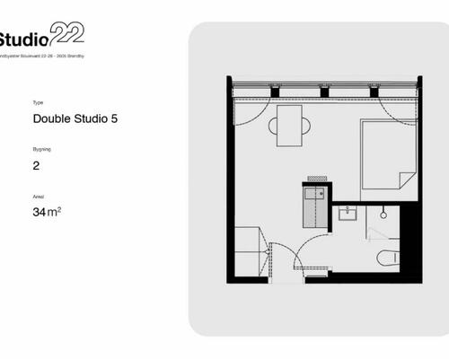 1 værelses lejlighed i Brøndby