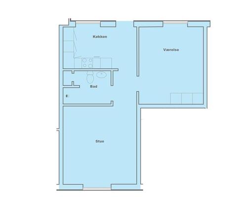 2-værelses velindrettet og lys lejlighed