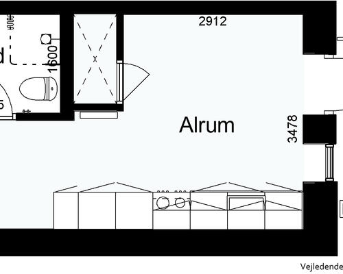 1 værelses lejlighed i Viborg
