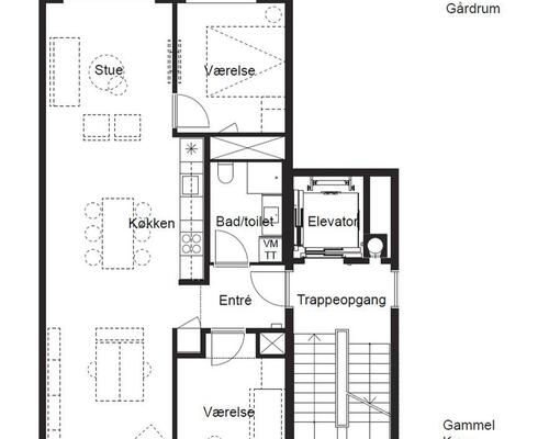 2 værelses lejlighed i Valby