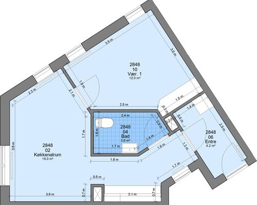 2 værelses lejlighed i Randers