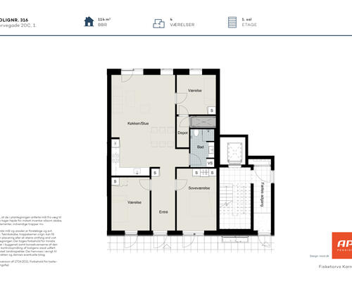 4 værelses lejlighed i Odense C