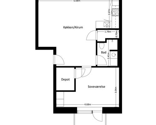 2 værelses lejlighed i Frederikssund