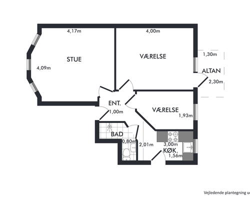 3 værelses lejlighed i Aalborg