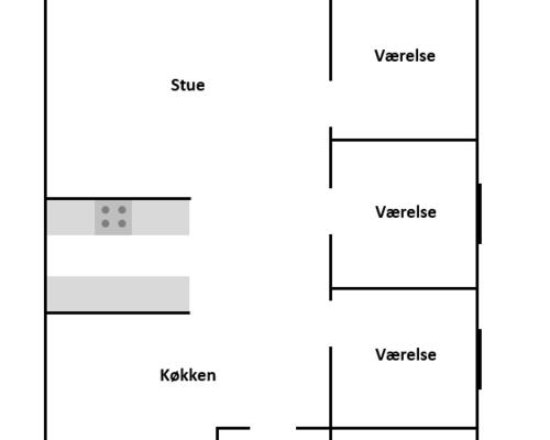 Stort rækkehus med 4 værelser, have og 2 terrasser