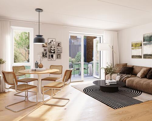 Nyd livet i et rummeligt rækkehus i flere plan