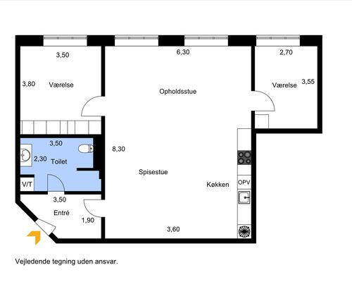 3 værelses lejlighed i Ikast