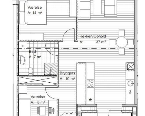 3 værelses lejlighed i Viborg
