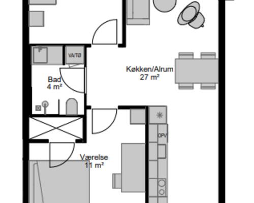 3 værelses lejlighed i Aalborg