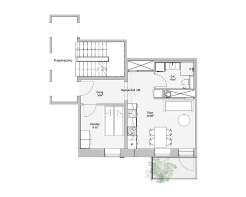 Skøn 2-værelses på 5. sal med flot udsigt