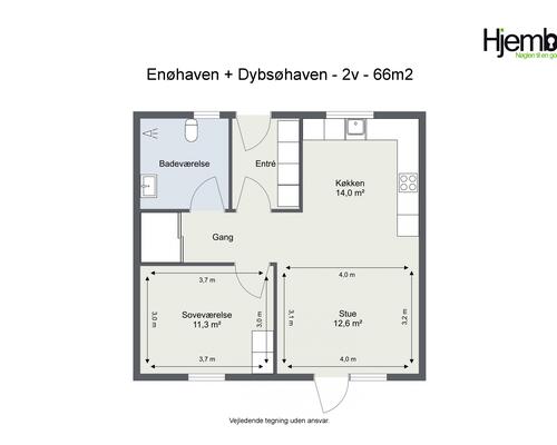2 værelses lejlighed i Fredericia