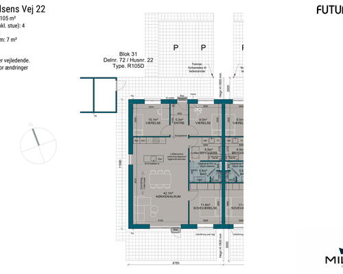 4 værelses hus i Give