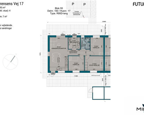 4 værelses hus i Give