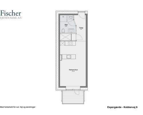 1 værelses lejlighed i Espergærde