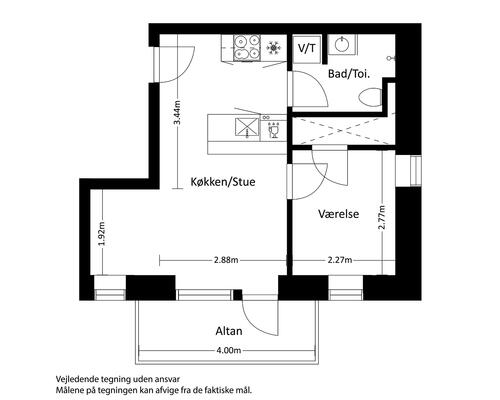 2 værelses lejlighed i Viby J