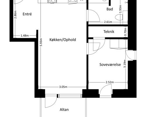 2 værelses lejlighed i Risskov