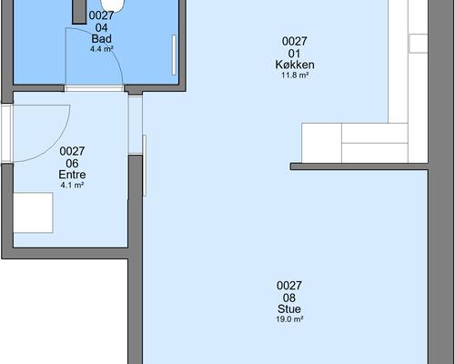 1 værelses lejlighed i Viborg