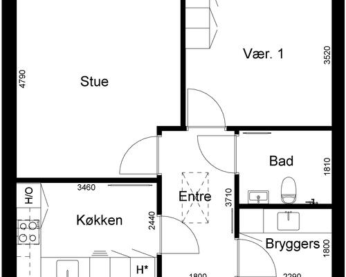 2 værelses hus i Ribe